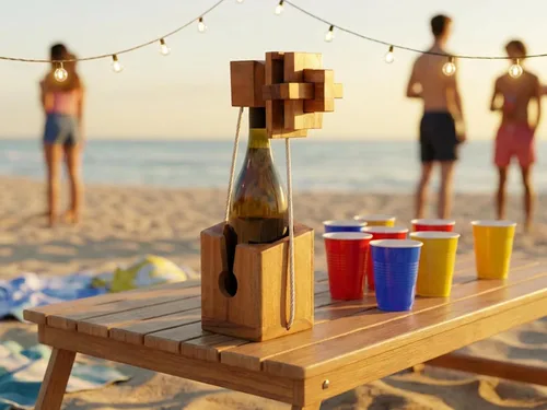 Vista 6 de BSIRI Piensa para el rompecabezas de botellas desafiante juego para el cerebro y soporte funcional Ideal para amantes de botellas y divertidos