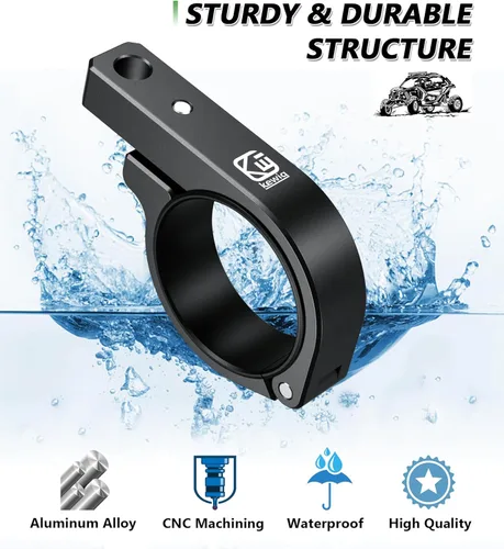 Vista 3 de 2 soportes de barra de luz UTV, soportes de montaje de luz LED de aleación de aluminio sólido para ATV UTV camión, abrazaderas de barra enrollable