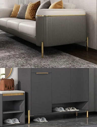 Vista 9 de Juego de 4 patas para muebles de 5 pulgadas, patas de sofá de metal resistente para mesa auxiliar, sofá, cómoda, mueble de armario, soporte de TV