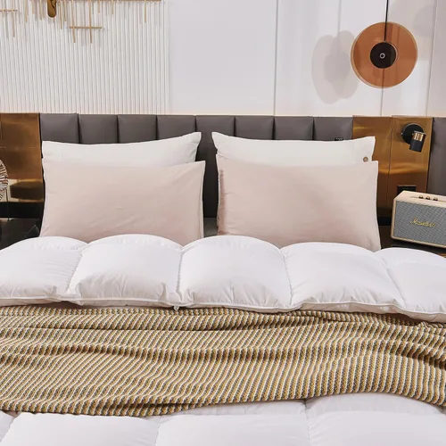 Vista 6 de ECOCOTT - Paquete de 2 fundas de almohada color beige, 100% algodón, cierre de sobre (tamaño estándar, 20 x 26 pulgadas)