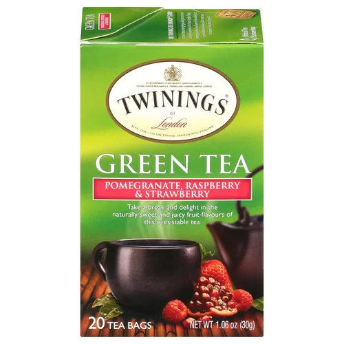 Té Twining Green Granada, Frambuesa, Fresa, 20 unidades