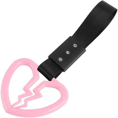 Vista 31 de Q1-TECH, JDM Tsurikawa Anillo japonés de metro, tren, autobús, mango de corazón roto, correa de mano, anillos de advertencia para parachoques