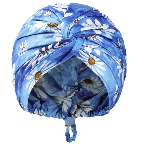 Vista 9 de Gorro de satén de seda ajustable para envolver el cabello para dormir, gorro de dormir de doble capa, turbante nocturno para cabello largo y rizado