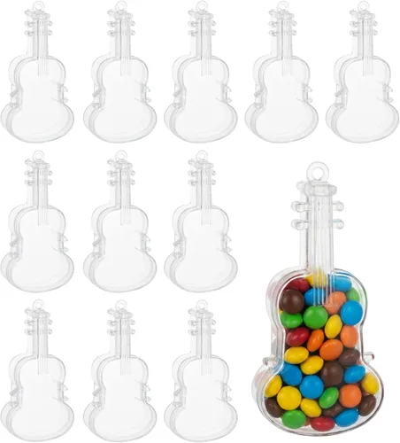 Vista 14 de Hammont Adornos de Navidad transparentes rellenables, caja de regalo reutilizable en forma de estrella para decoración de árboles, dulces