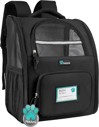 PetAmi Mochila Transportadora para Perros para Gatos Pequeños y Grandes, Mascotas, Cachorros, Mochila de Senderismo Ventilada para Mascotas, Bolsa