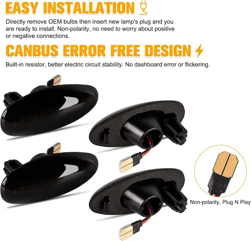 Vista 5 de Gempro Luces LED de doble guardabarros laterales para Chevy Silverado GMC Sierra 2500 3500 2001-2014 Lámparas de marcador de cama de rueda trasera