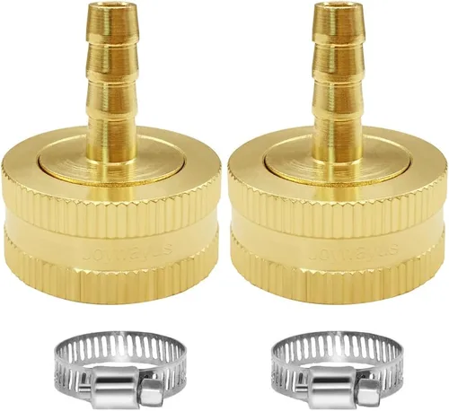 Vista 14 de Joywayus 1/2" Barb x 3/4" Hembra GHT Rosca Giratoria Latón Jardín Manguera de Agua Conector de Cobre con Abrazadera de Acero Inoxidable