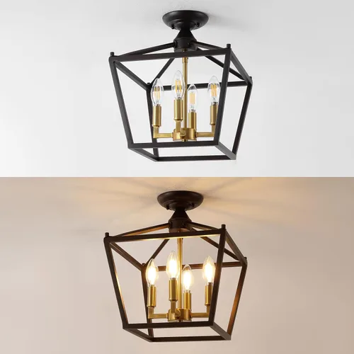 Vista 7 de JONATHAN Y JYL7610G - Linterna mini de las llanuras de 12" con 4 luces, de hierro, moderna, estilo granja, LED, de montaje empotrado, para oficina