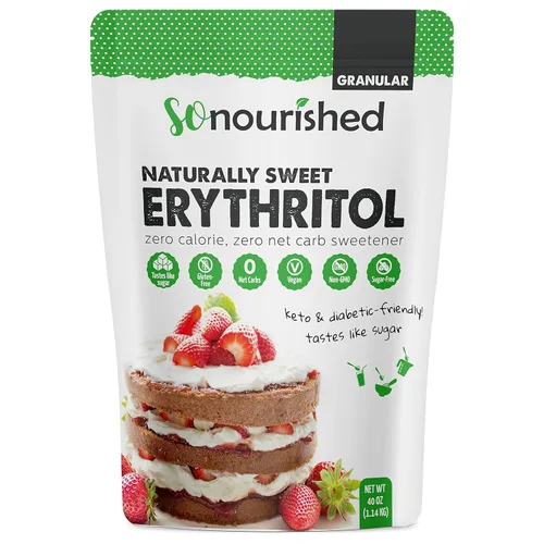 Edulcorante de eritritol granular - Sustituto de azúcar 11, Keto - 0 calorías, 0 carbohidratos netos, sin OMG (2.5 libras 40 onzas)