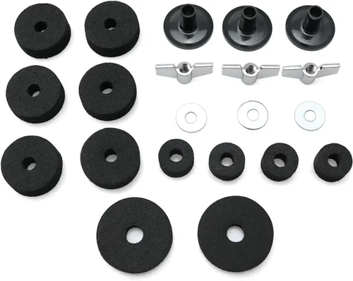 21 piezas de platillos accesorios de repuesto para platillos de fieltro Hi-Hat Clutch Felt Hi Hat Cup Felt Platillos Mangas con Base Tuercas y