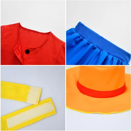 Vista 4 de Luffy - Disfraz de Halloween con sombrero de paja, 5-11 años