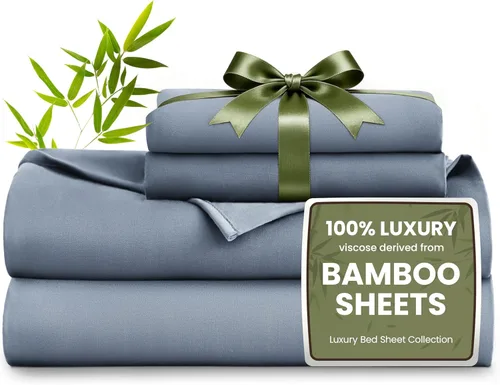 Vista 11 de Love's cabin Juego de sábanas tamaño individual de 3 piezas, 100% rayón derivado de bambú, refrescante y transpirable, bolsillo profundo suave