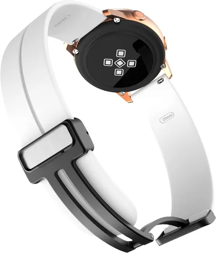 Vista 6 de Lamshaw Correa deportiva compatible con Garmin Forerunner 965, correa de repuesto de silicona suave con hebilla magnética compatible con Garmin
