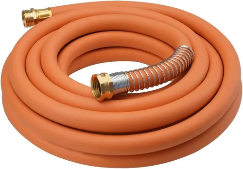 Vista 42 de WiseFlow Manguera de jardín de 3 pies x 5/8 pulgadas, manguera de goma resistente, manguera de agua con trenzado de cinco capas, accesorios macho