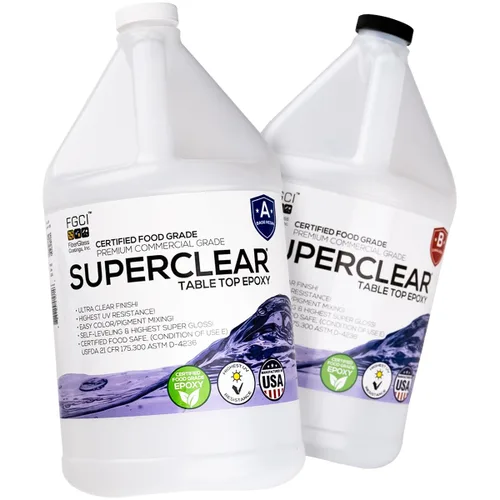 Vista 14 de Superclear Kit de taza de resina epoxi de 1 galón, capa 1:1 transparente