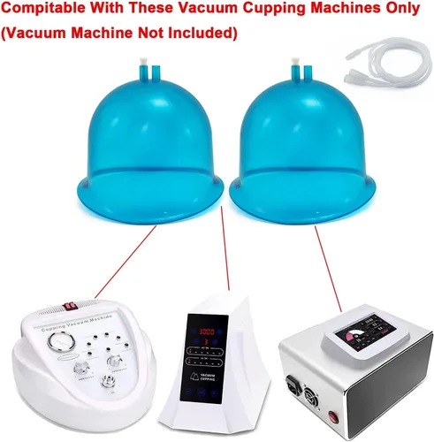 Vista 5 de Elitzia Copas de vacío de glúteos grandes de 7.28 pulgadas de diámetro, accesorios para máquinas de ventosas al vacío, succión de masaje de Azul