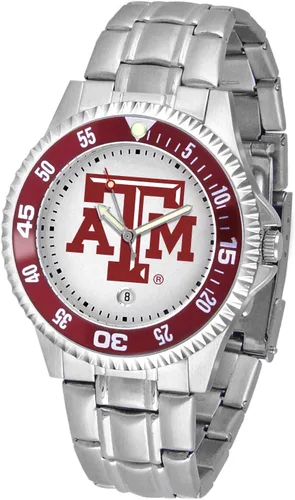 Vista 13 de SunTime Reloj de cuarzo de 1.575 in para hombre, correa de acero inoxidable de 0.787 in, esfera Gameday