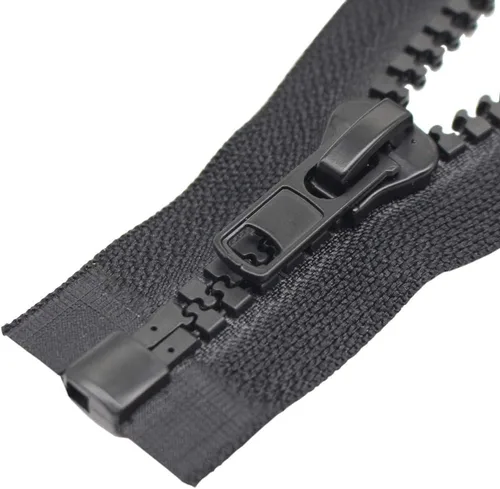 YaHoGa 2 cremalleras separadoras #10 de 8 pulgadas para coser abrigo, chaqueta de invierno, color negro, resistente, grandes cremalleras de plástico