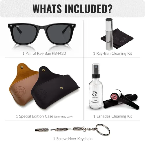 Vista 2 de Ray-Ban RB4420 Gafas de sol con forma cuadrada para hombres y mujeres con kit oficial de gafas Ray-Ban