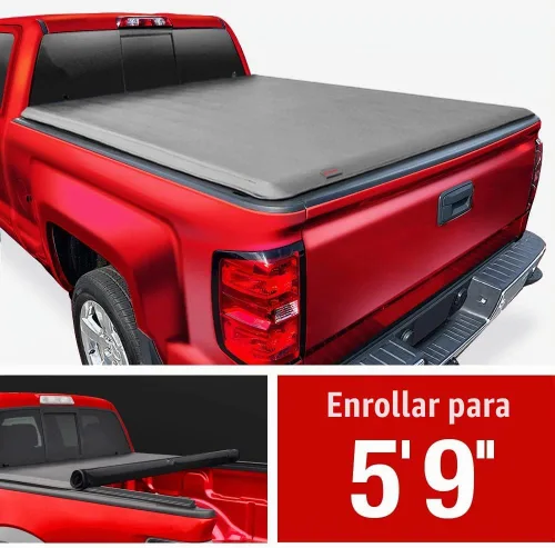 Vista 3 de MaxMate - Funda suave de cuatro pliegues para tonneau de camioneta, compatible con Chevy Silverado GMC Sierra 1500 2007-2013