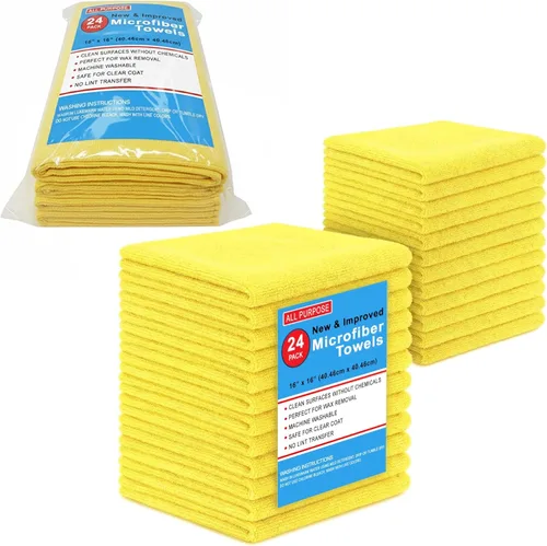 Vista 12 de Blue Horizon Toallas de limpieza de microfibra negras, paquete de 24 paños de felpa ultra suave de doble cara, paños de limpieza de microfibra