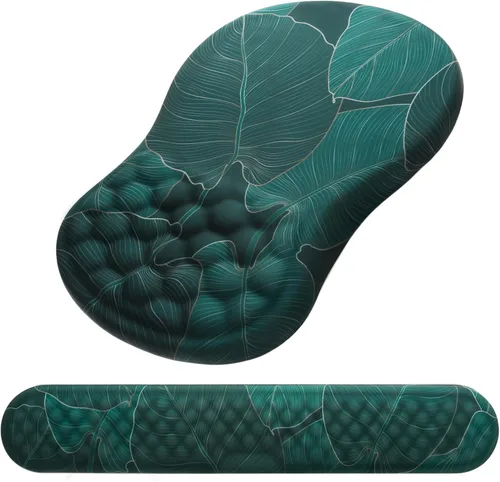 Vista 17 de Alfombrilla de Mouse con Soporte para Muñeca, Laokiiy Alfombrilla de Teclado 2 en 1+ Alfombrilla de Mouse Ergonómica, Reposamuñecas Antideslizante