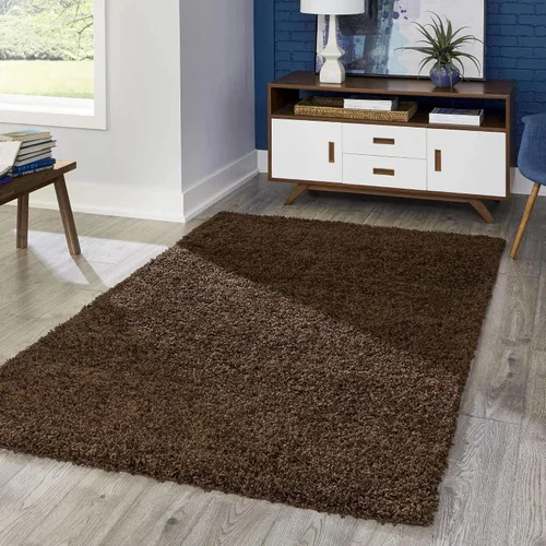Vista 46 de Unique Loom Zuniga Solid Shag Collection alfombra moderna de felpa negra de área (7' 0 x 10' 0)