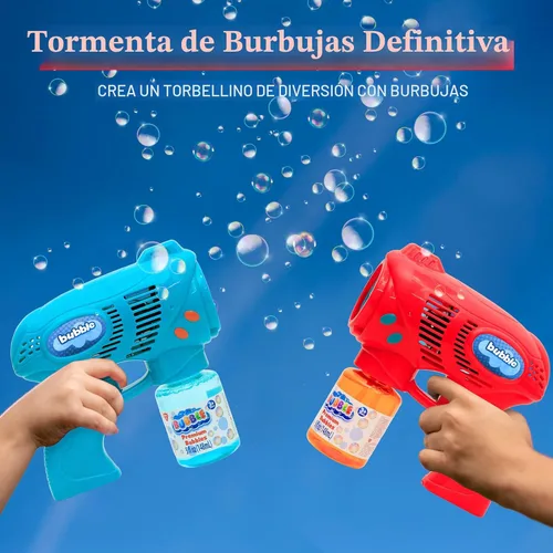Vista 2 de Joyin - 2 pistolas de burbujas con 2 soluciones de recarga (10 onzas en total), fabricante de burbujas, soplador, ametralladora de burbujas