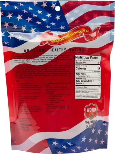 Vista 2 de WOHO American Ginseng #130.8 Bolsa extra grande de 8 onzas