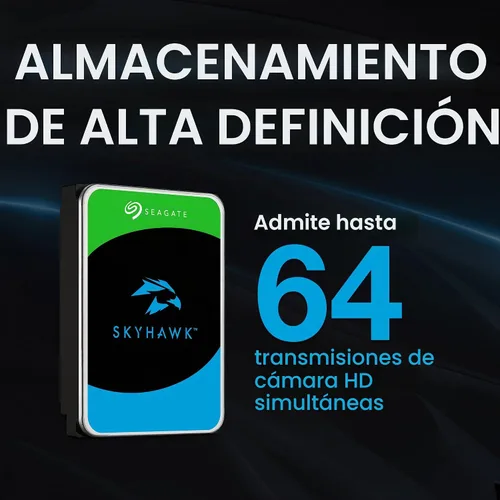 Vista 4 de Seagate SkyHawk - Disco duro interno de vigilancia de 6 TB – 3.5 pulgadas SATA 6GB/s 256MB caché para sistema de cámara de seguridad DVR NVR
