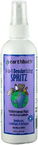 earthbath, Mediterranean Magic - Spray desodorizante 3 en 1 para perros y cachorros, eliminador de olores fuertes, colonia para perros sin crueldad,
