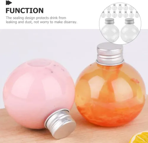 Vista 5 de Hemoton 50pcs bulbos botellas de bebida tapa de botella de leche jugo de plástico para bebidas de sellado de bebidas frías contenedores