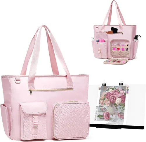 Vista 9 de Fasrom Diamond Painting Carrying Case for A3 Light Pad, Storage Bag with Padded Sleeve for LED Light Box and Diamond Art Supplies, Black