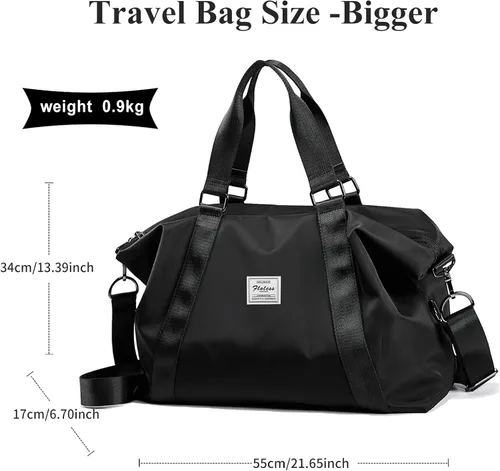 Vista 6 de Bolsa de viaje para gimnasio, bolsa de hombro para fin de semana para mujer