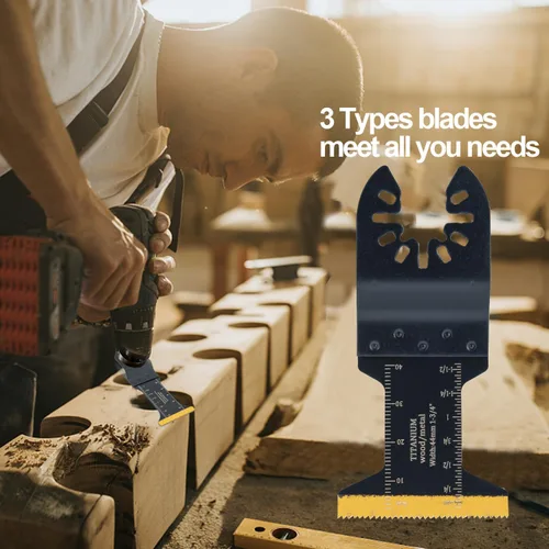 Vista 6 de HIDOTOL 16 hojas de sierra oscilantes de titanio, cuchillas universales multiherramienta para cortar material duro, clavos de metal, madera