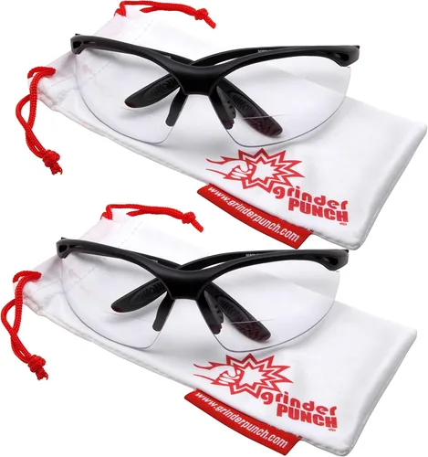 Vista 2 de grinderPUNCH ANSI Z87 - Lentes de lectura bifocales de seguridad resistentes a los impactos, con lupa bifocal de dioptrías