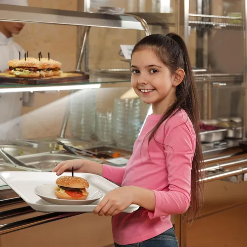 Vista 3 de Uiifan 20 bandejas de plástico grueso para cafetería, bandejas de servicio de comida rápida, bandejas rectangulares a granel, para restaurante