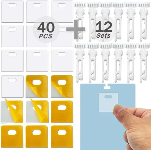 Vista 8 de Juego de 12 piezas de vástago vertical y engranaje para paletas portadoras de 3-1/2 pulgadas o 5 pulgadas, componentes de persianas verticales