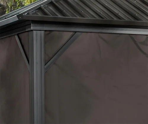 Vista 4 de Sojag 135-8161373 - Cortinas de 10 x 12 pies para cenador de exterior Genova, marrón oscuro