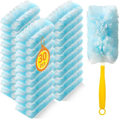 30 repuestos de plumero de microfibra compatibles con plumeros Swiffer, repuestos desechables de eliminación de polvo estático, plumero