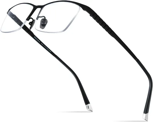 FONEX Marco de gafas de titanio para hombres, gafas cuadradas lentes ópticas completas F85641