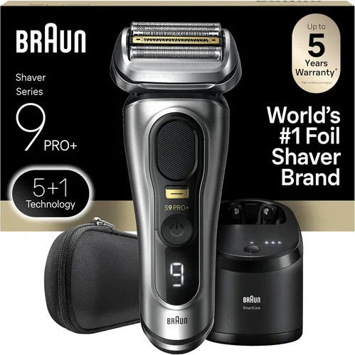 Vista 8 de Braun Series 9 9517s PRO+ Afeitadora eléctrica para hombres, 5 elementos de afeitado Pro y ProTrimmer de precisión para cabello largo, soporte