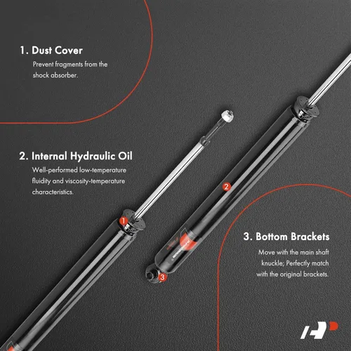 Vista 3 de A-Premium Par trasero (2) Conjunto de amortiguador compatible con Dodge Challenger 2009-2010, Charger 2006-2010, Magnum 2005-2008 y Chrysler 300