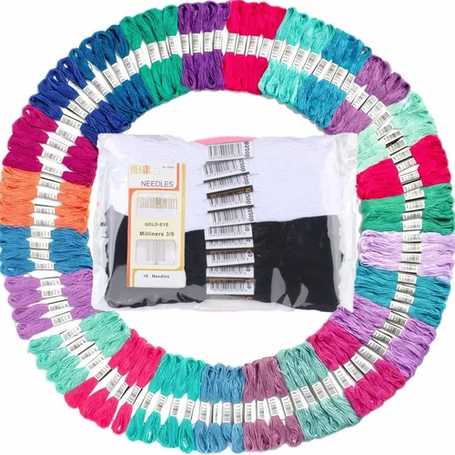 Vista 13 de Athena's Elements Hilo de bordar Hilo de arco iris para bordar, hilo de punto de cruz, cuerdas de bordado para manualidades, manualidades, a