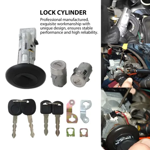 Vista 4 de 7012945 Cilindro de bloqueo de encendido con cilindros de bloqueo de puerta delantera y llaves para Chevy Silverado Pickup 2003-06 y Classic 07