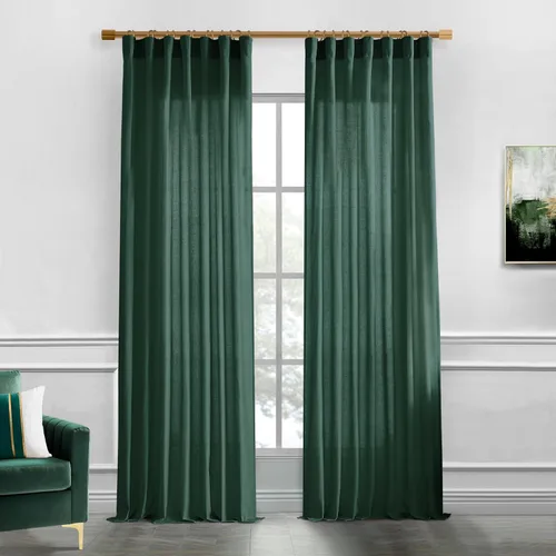 Vista 36 de XTMYI - Cortinas transparentes de 54 pulgadas de largo, juego de 2 paneles para baño, cortinas cortas de lino y algodón con semi privacidad