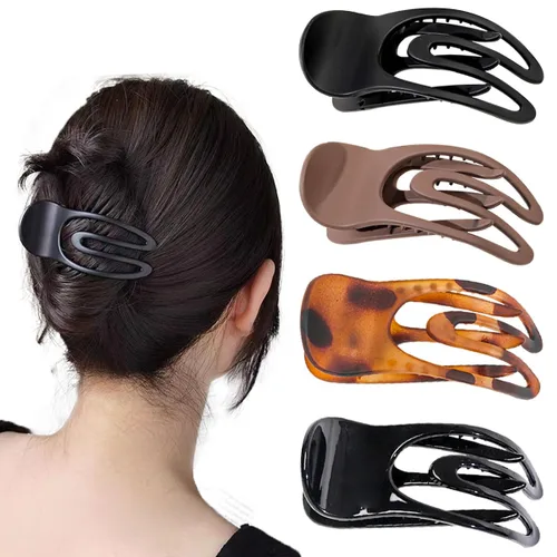 Vista 8 de 4 pinzas de pelo planas de Concord Francés para mujer, 3.54 pulgadas, pinzas curvadas para el cabello, pinzas de pelo de cocodrilo, volumen