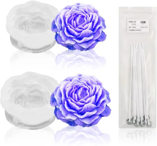 Vista 10 de 5 piezas molde de silicona 3D de árbol de Navidad para velas, jabón, resina epoxi, cera, formas de silicona, molde de árbol de Navidad para velas