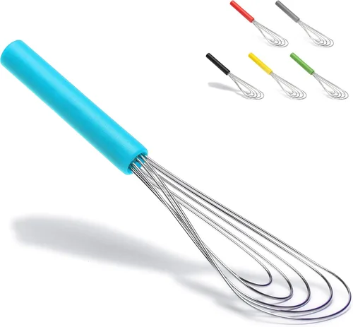 Vista 10 de Jell-Cell - Mango plano de silicona antideslizante de 10 pulgadas, 5 alambres con 10 cabezales para cocina de color (negro)