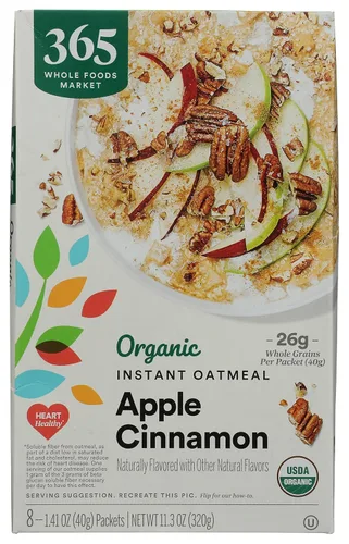365 by Whole Foods Market, Avena instantánea orgánica, canela de manzana, 11.2 onzas, 8 unidades